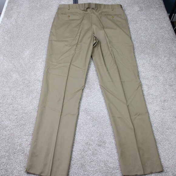 Zanella Todd Dress Pants NWT Mens 42 Beige 100% Wool Flat Front Unhemmed - Picture 6 of 12